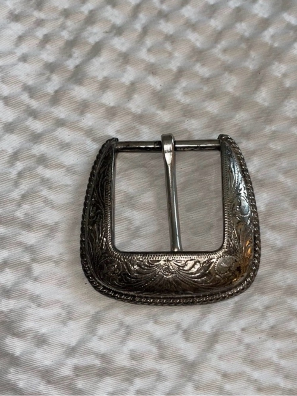 Silver Engraved Belt Buckle, Taiwan